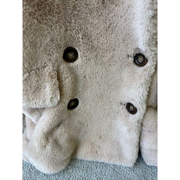NWOT Free People Kate Faux Fur Double Breasted Teddy Coat Apricot Sz Sm $168 - Picture 5 of 8